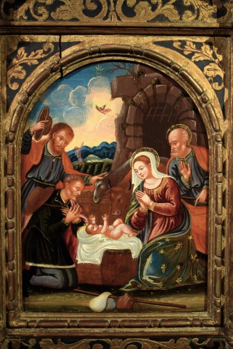 XVIIe siècle - Adoration des bergers, artiste vénitien crétois  du XVIIe siècle
